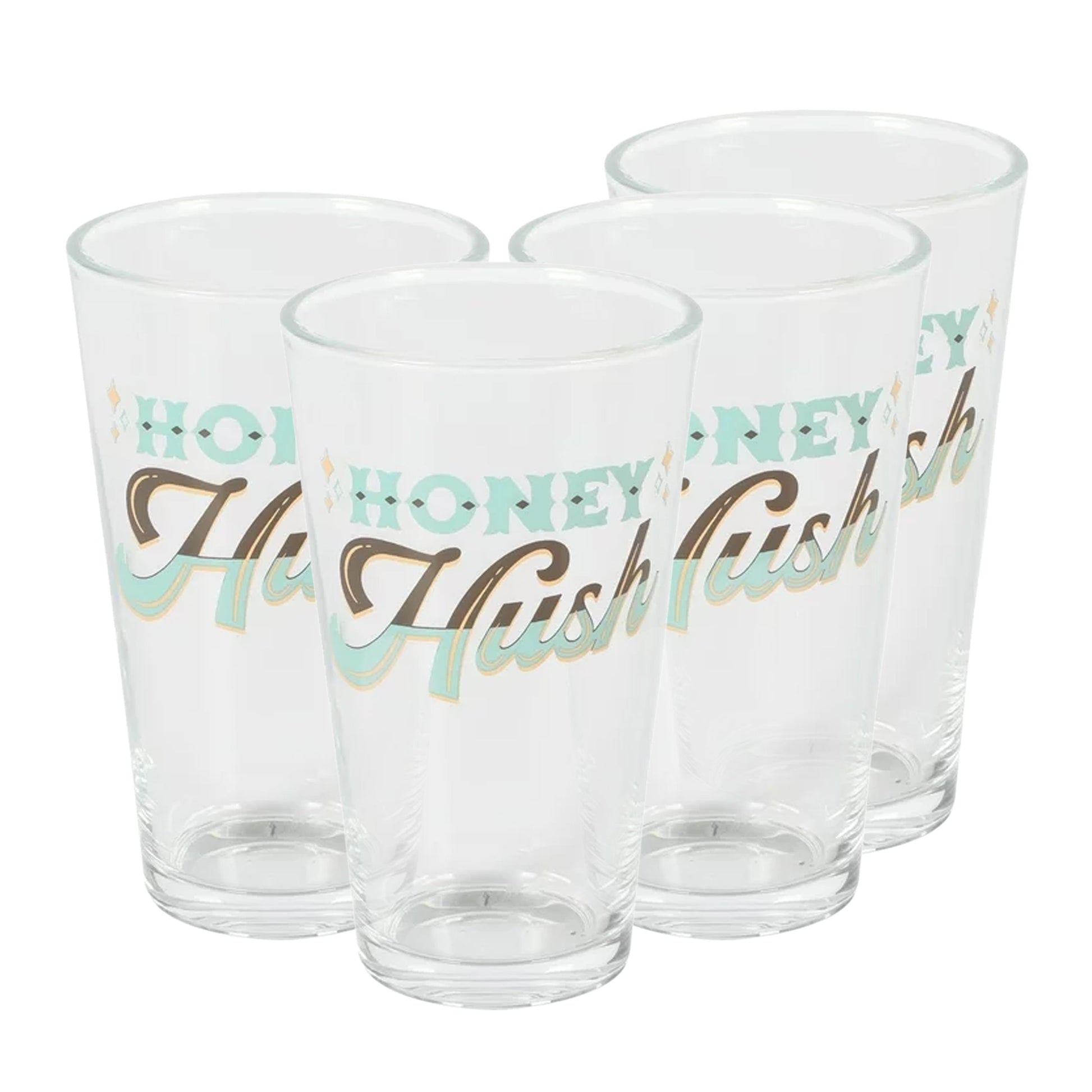 Wanda June Home By Miranda Lambert 4 Piece 16 Ounce Glass Honey Hush Tumbler Set W2B