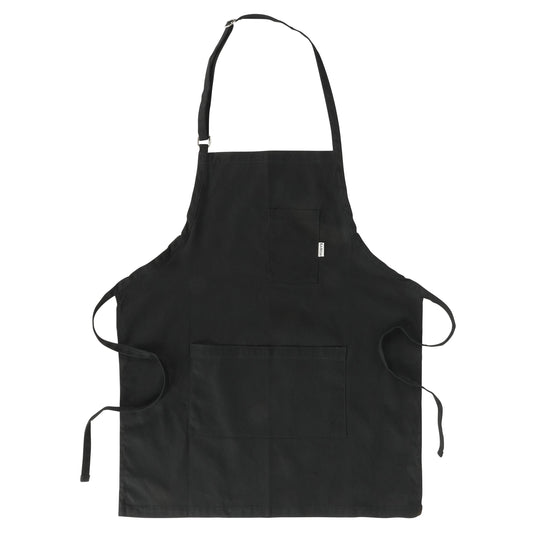 Babish 32 x 27 Inch 100% Cotton Apron With Front Pockets and Adjustable Strap in Black W2B