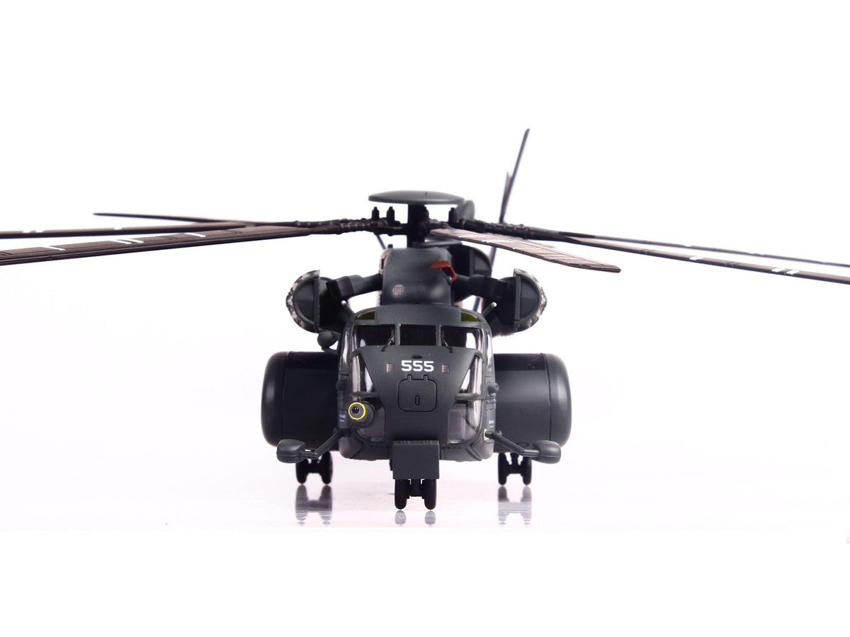 Sikorsky MH-53E Sea Dragon Helicopter "United States Navy Vanguard Tail Number 555" Dark Gray 1/72 Diecast Model by Panzerkampf-0