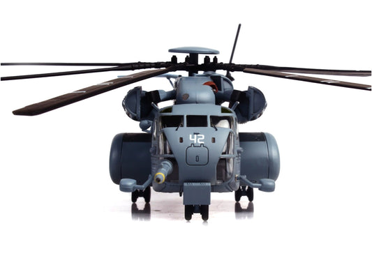 Sikorsky MH-53E Sea Dragon Helicopter "United States Navy Black Stallions Tail Number 42" Light Gray 1/72 Diecast Model by Panzerkampf-0