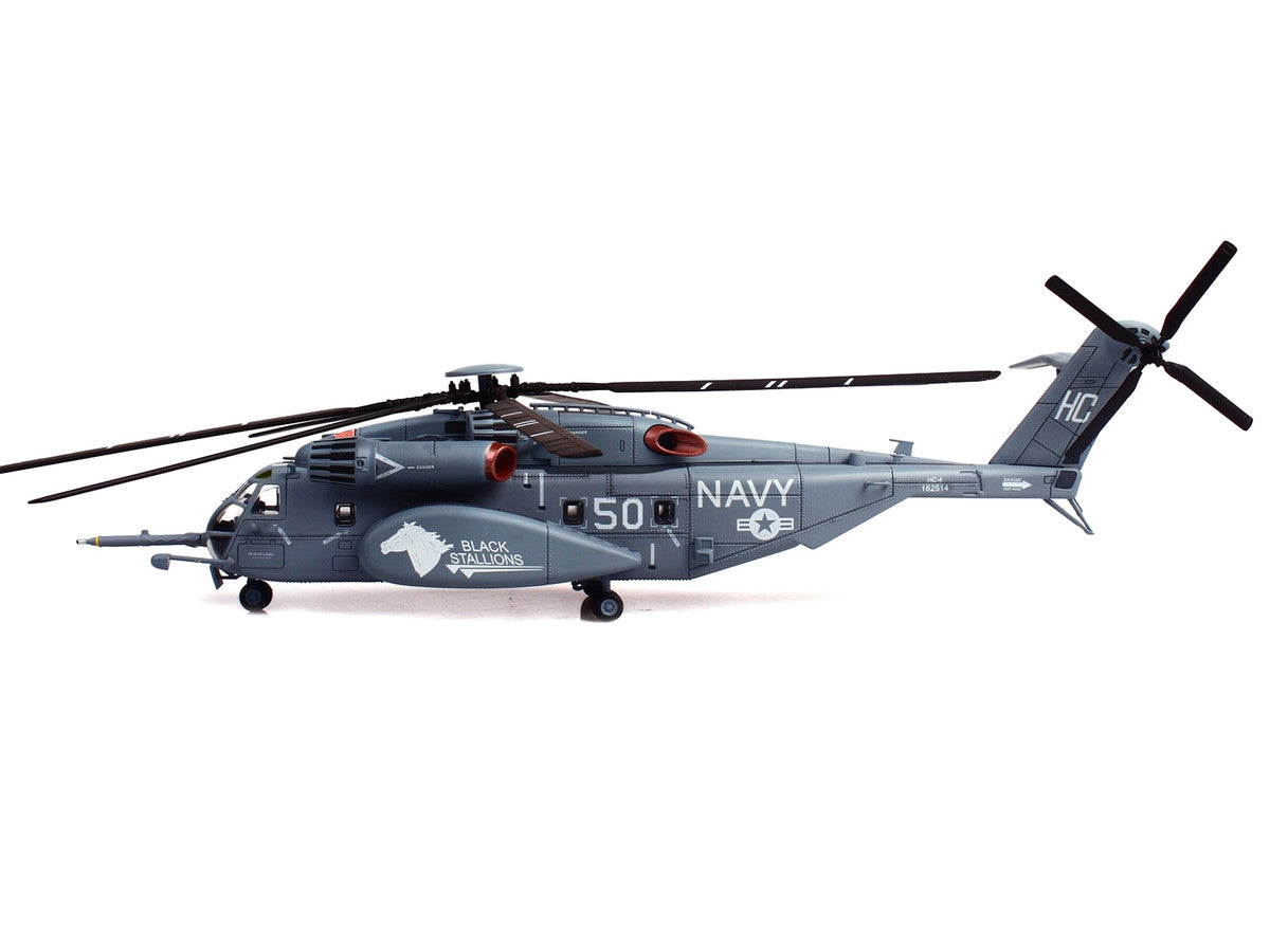 Sikorsky MH-53E Sea Dragon Helicopter "United States Navy Black Stallions Tail Number 50" Light Gray 1/72 Diecast Model by Panzerkampf-0