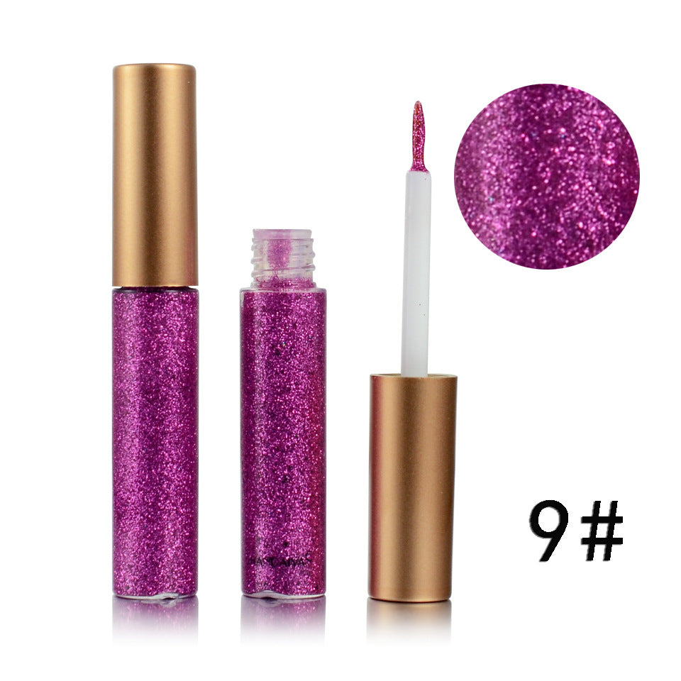 HANDAIYAN Brand 1 Pcs Glitter Liquid Eyeliner Pen 10 Colors Metallic Shine Eye Shadow & Liner Combination Pencil Eyes Makeup CJD
