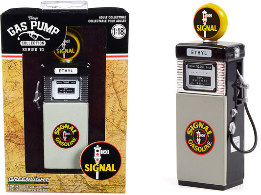 1951 Wayne 505 Gas Pump "Signal Gasoline" Black and Gray "Vintage Gas Pumps" Series 10 1/18 Diecast Model by Greenlight Greenlight