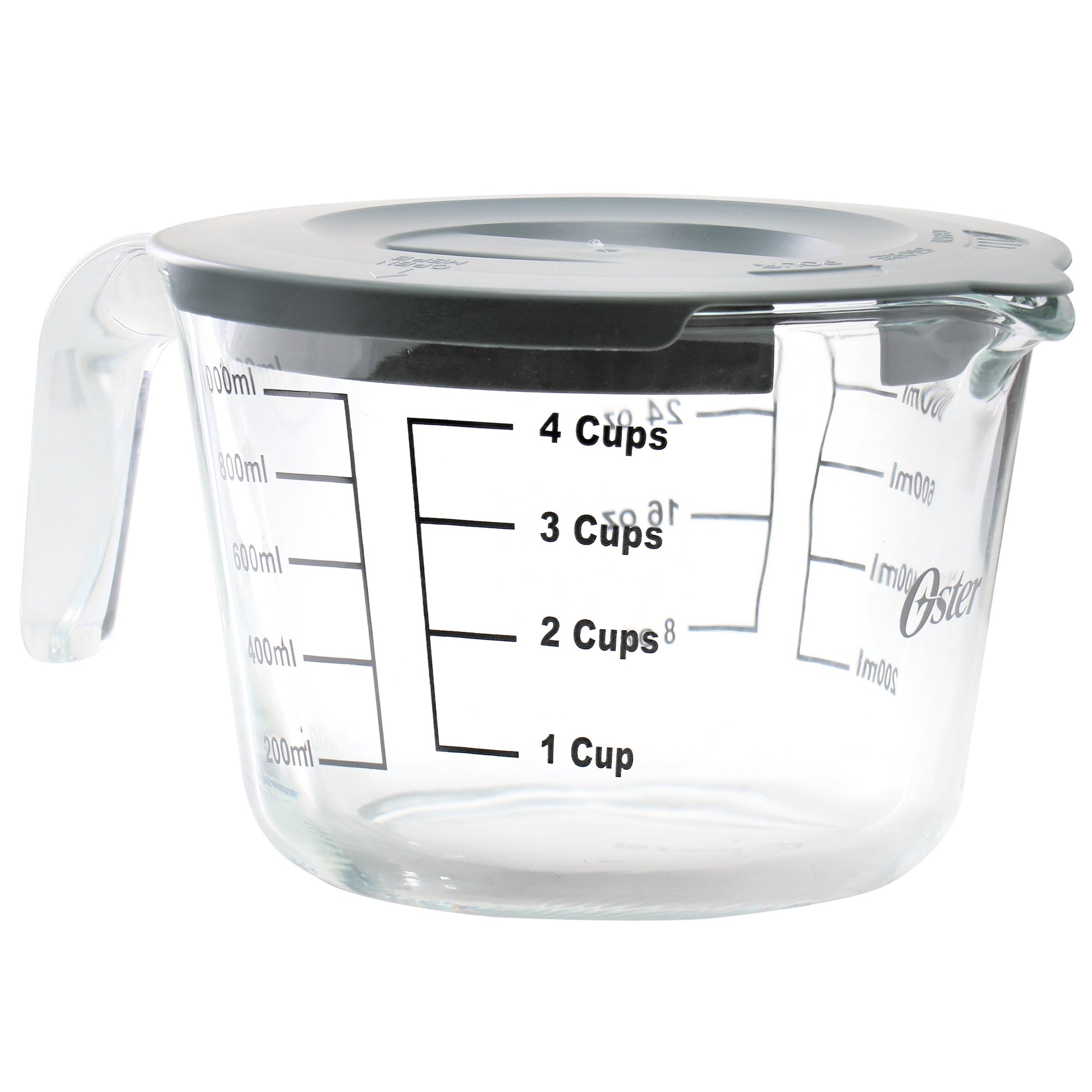 Oster Coolidge 4 Cup Clear Glass Measuring Cup with Snap on Lid W2B