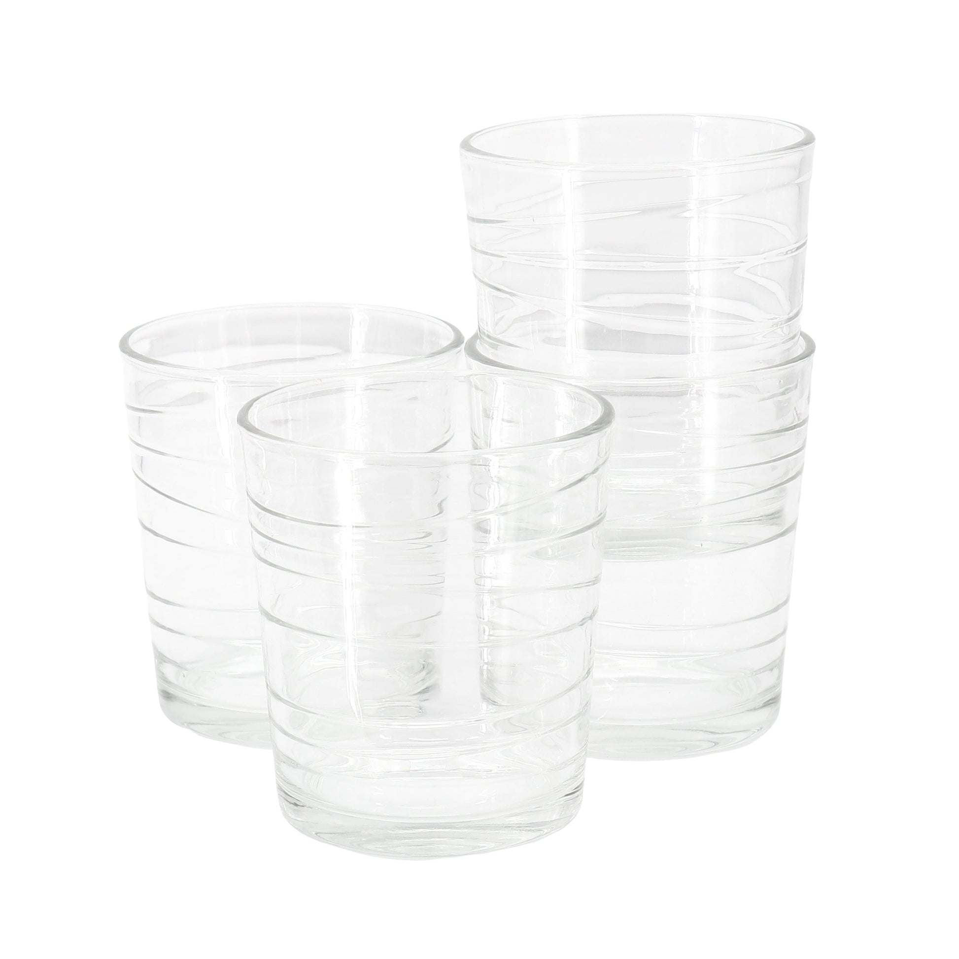 Gibson Home 4 Piece 13.5 Ounce Swirl Double Old-Fashioned Glassware Set W2B