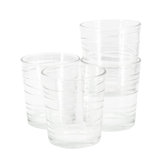 Gibson Home 4 Piece 13.5 Ounce Swirl Double Old-Fashioned Glassware Set W2B