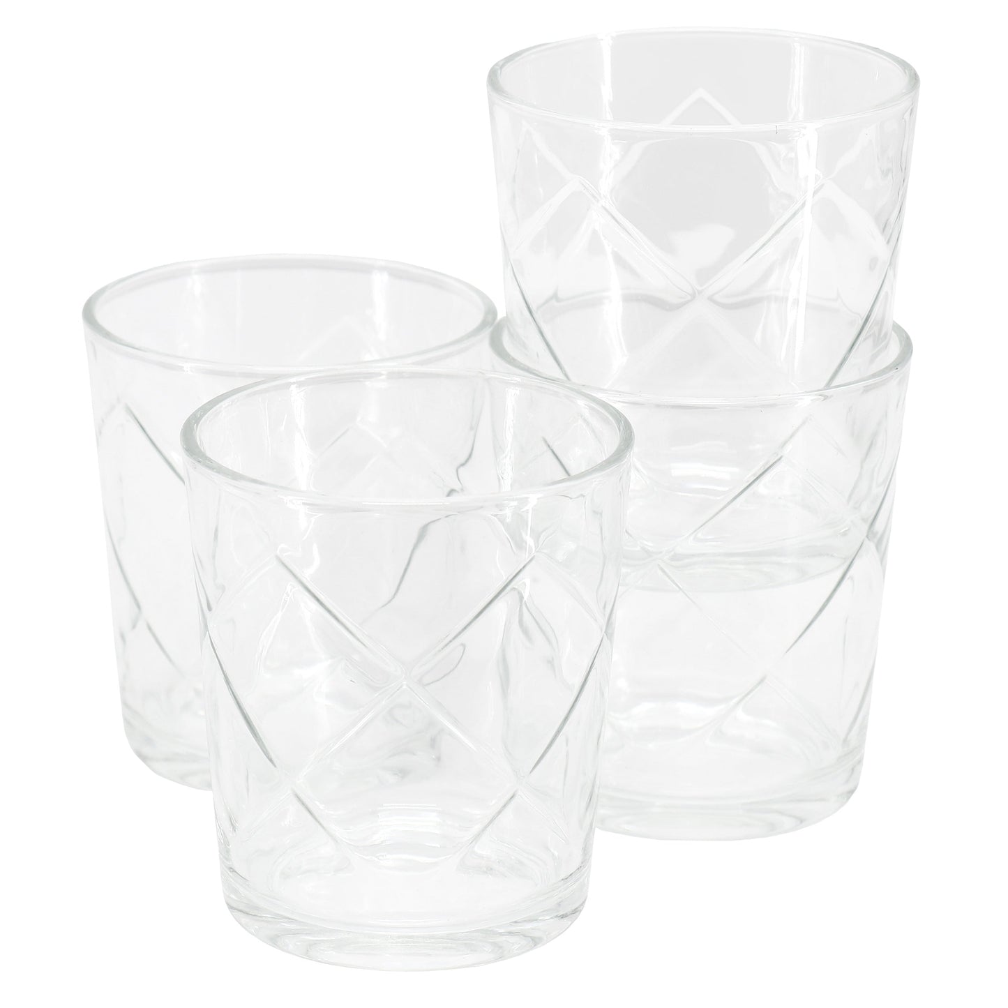 Gibson Home Lattice 4 Piece 13.5 Ounce Double Old-Fashioned Glass Set W2B