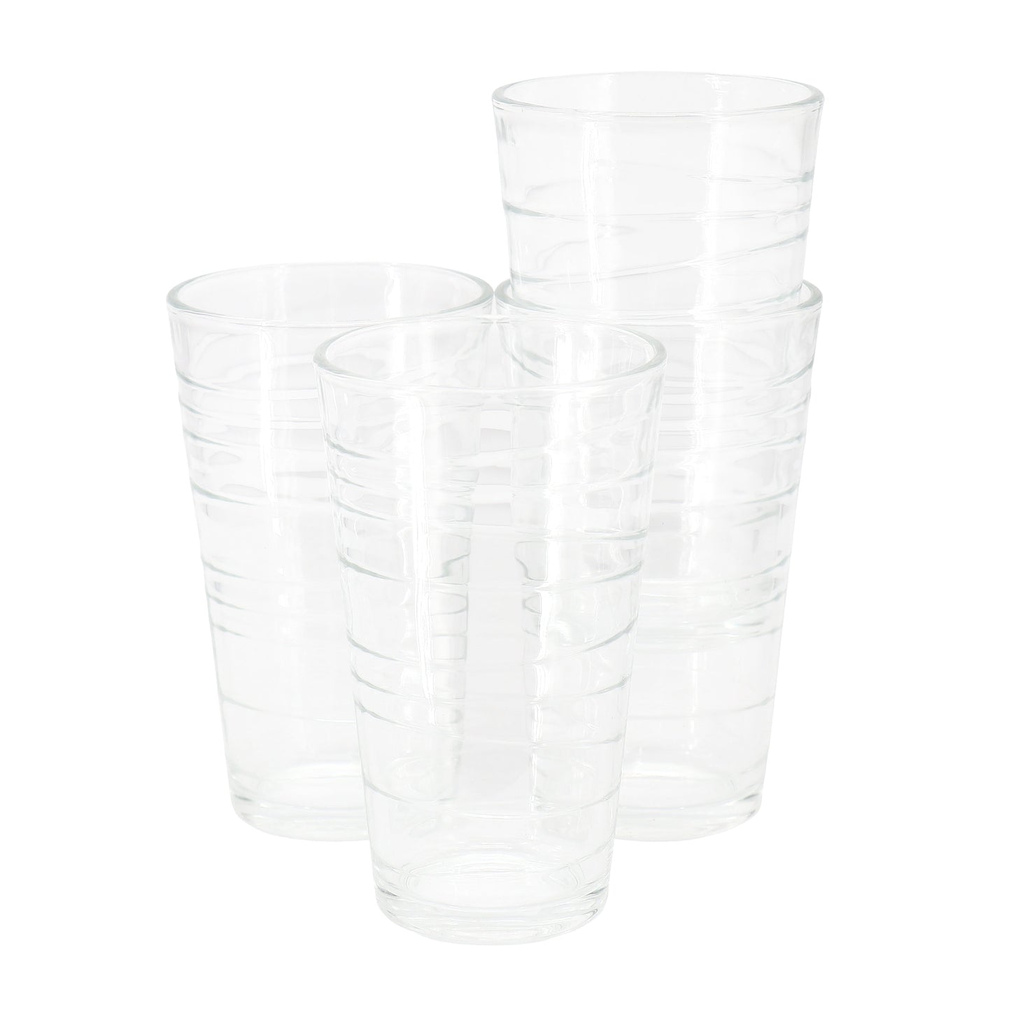 Gibson Home 4 Piece 16 Ounce Swirl Glass Tumbler Set W2B