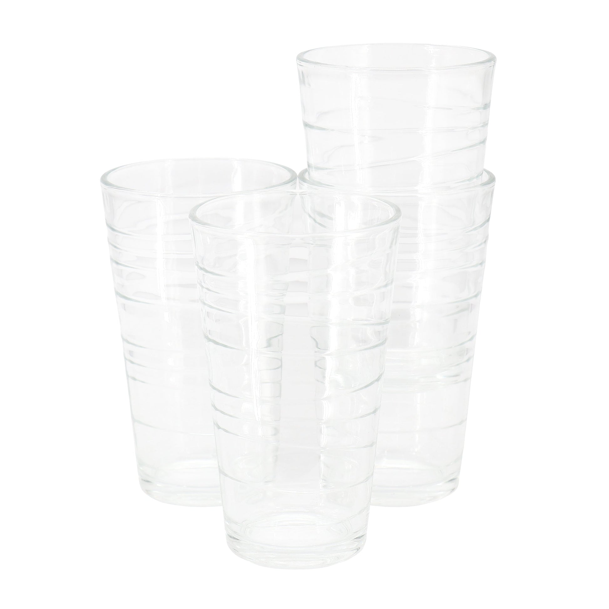 Gibson Home 4 Piece 16 Ounce Swirl Glass Tumbler Set W2B