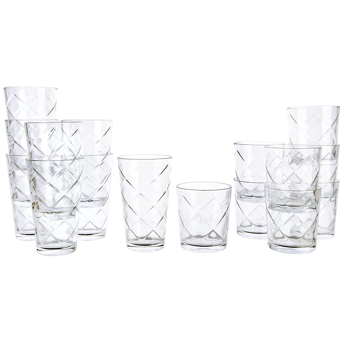 Gibson Home 16 Piece Lattice Glassware Drinkware Set W2B