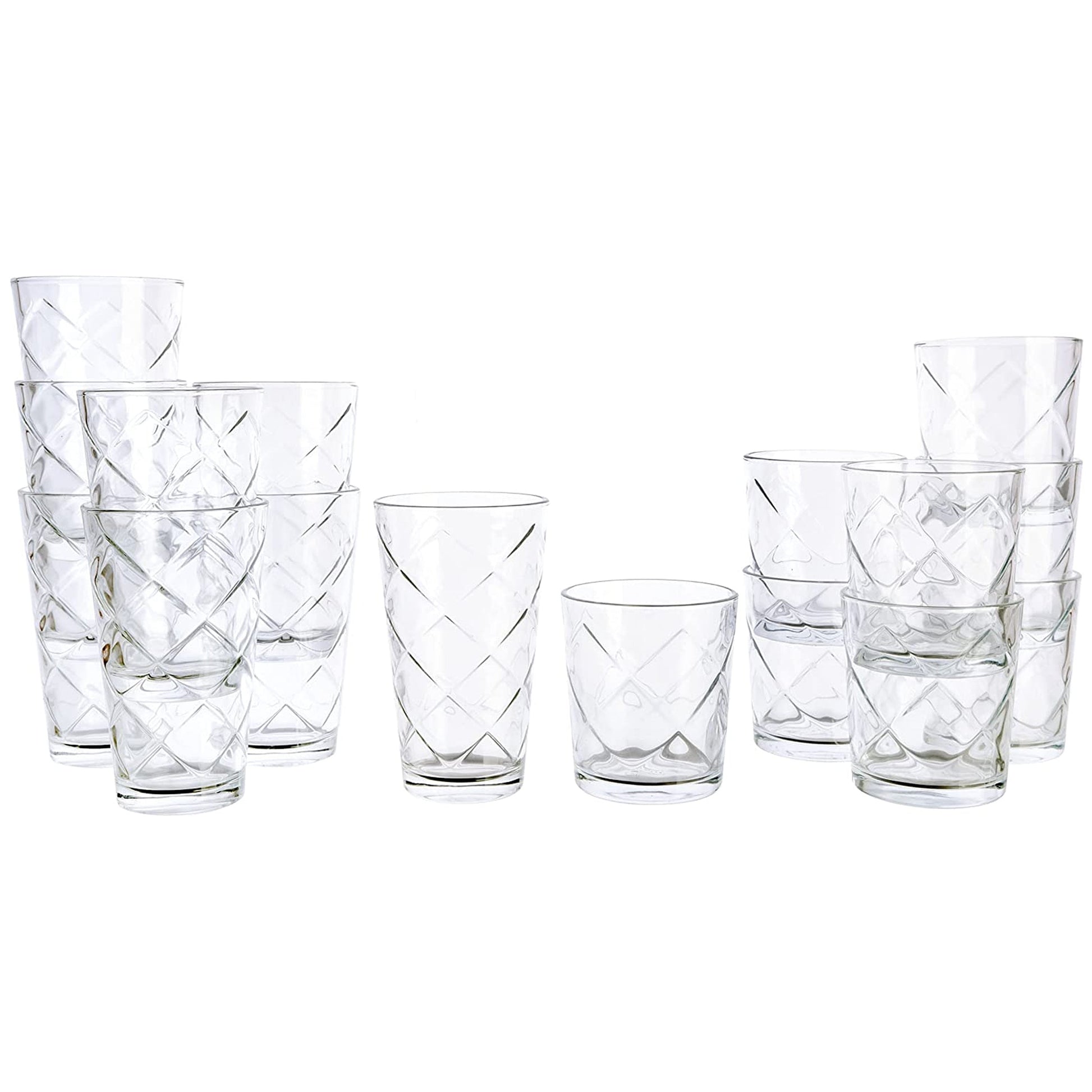 Gibson Home 16 Piece Lattice Glassware Drinkware Set W2B