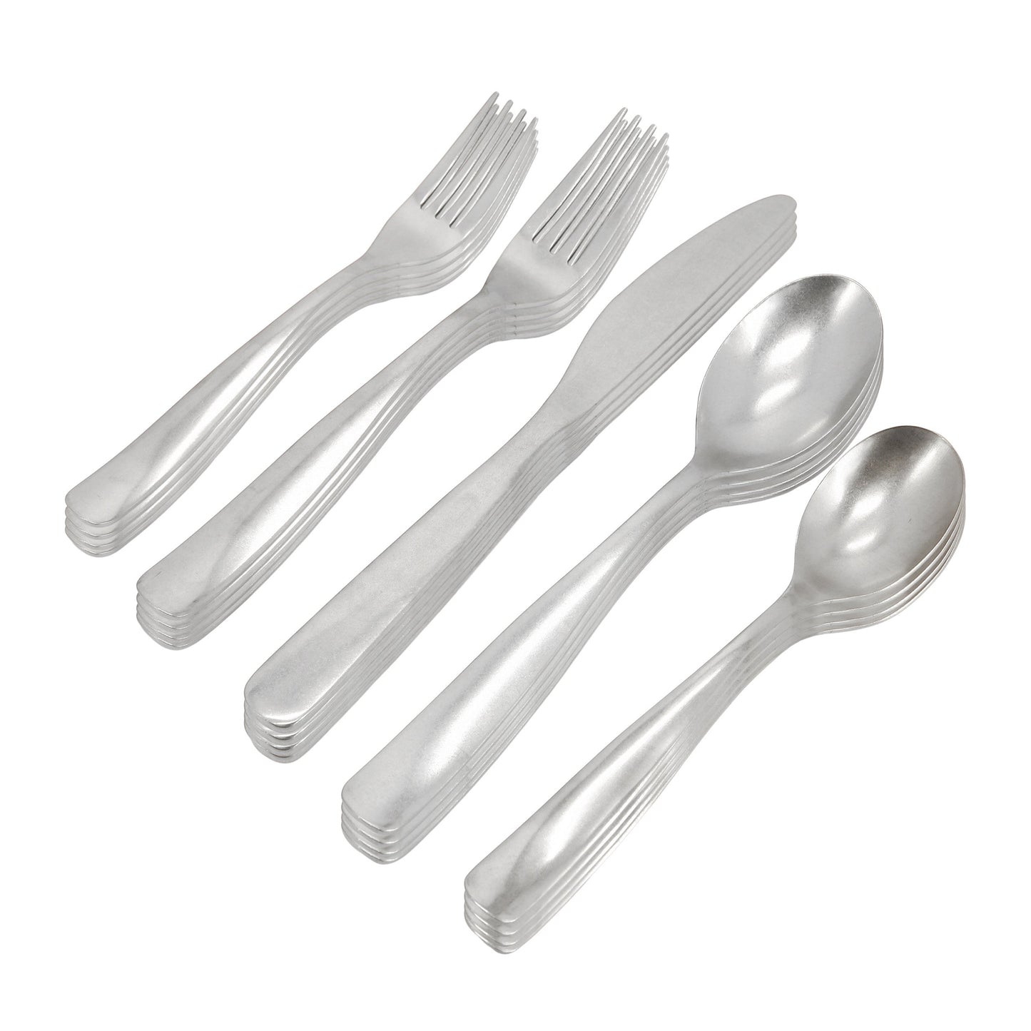 Gibson Home Hulton 20 Piece Stainless Steel Flatware Set in Silver W2B