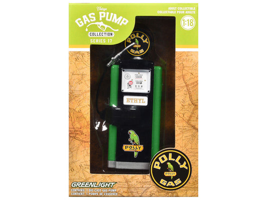 1948 Wayne 100-A Gas Pump "Polly Gas" Black and Green "Vintage Gas Pumps" Series 17 1/18 Diecast Replica by Greenlight Greenlight