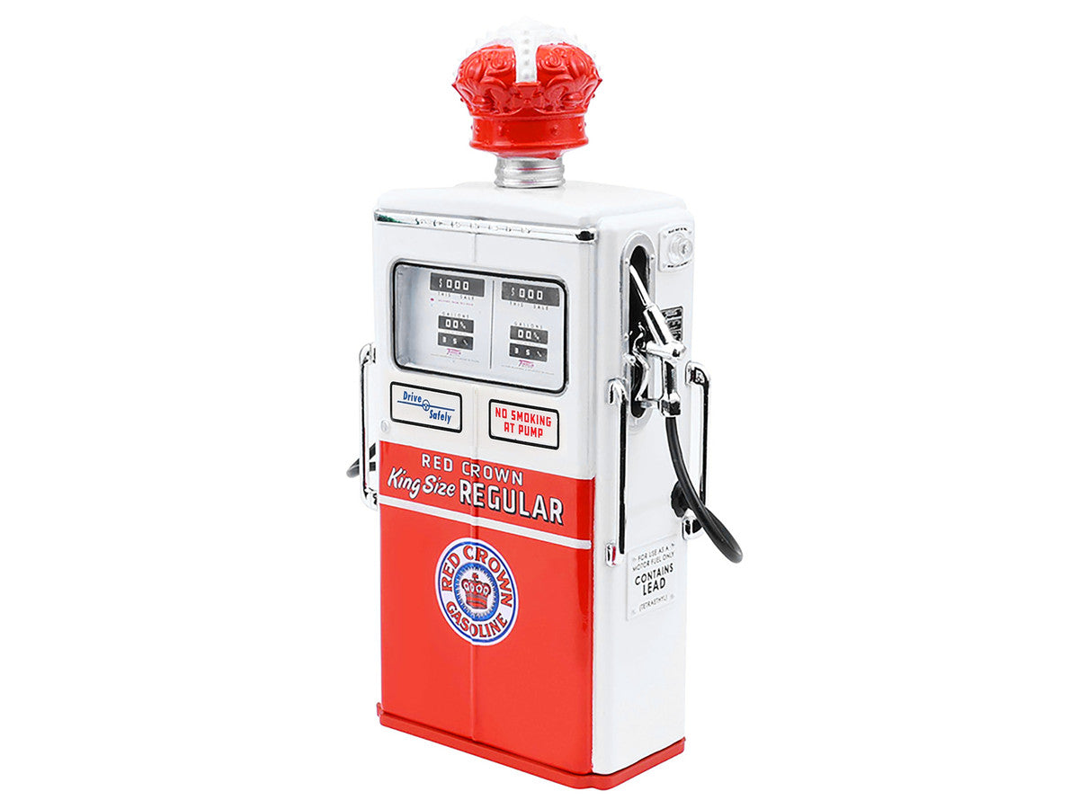 1954 Tokheim 350 Twin Gas Pump "Red Crown Gasoline" White and Red "Vintage Gas Pumps" Series 17 1/18 Diecast Replica by Greenlight Greenlight