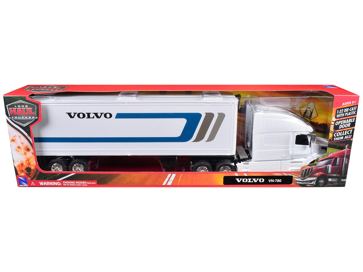 Volvo VN-780 Truck with Dry Van Trailer White "Long Haul Truckers" Series 1/32 Diecast Model by New Ray New Ray