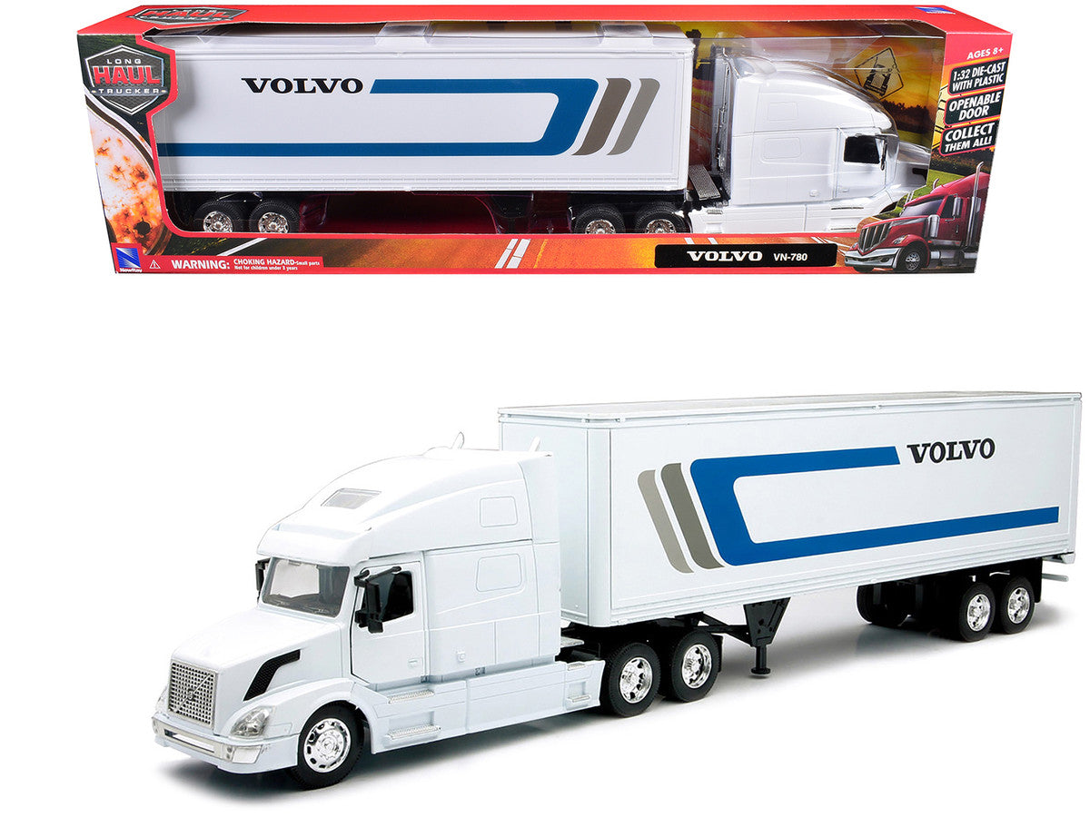 Volvo VN-780 Truck with Dry Van Trailer White "Long Haul Truckers" Series 1/32 Diecast Model by New Ray New Ray