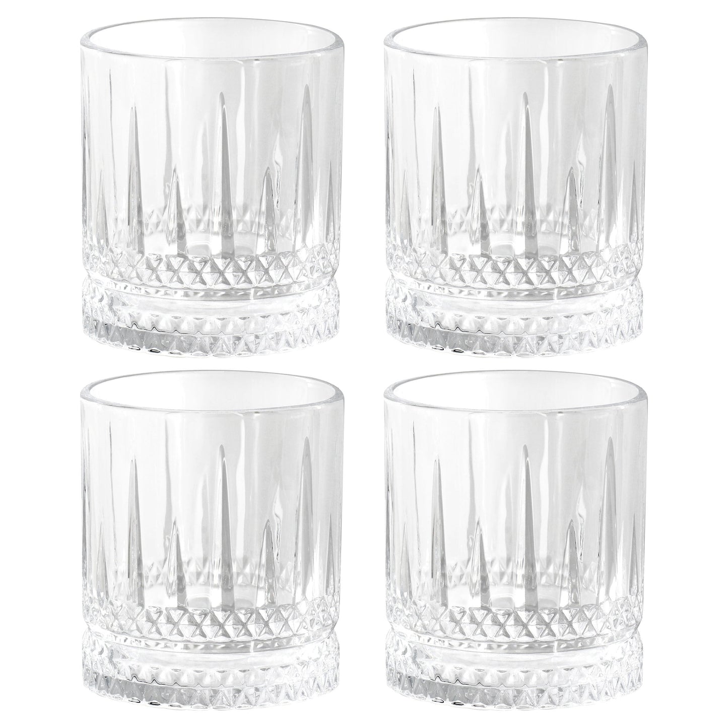 Gibson Home 4 Piece 13 Ounce Iceberg Embossed Double Old-Fashioned Glass Set W2B