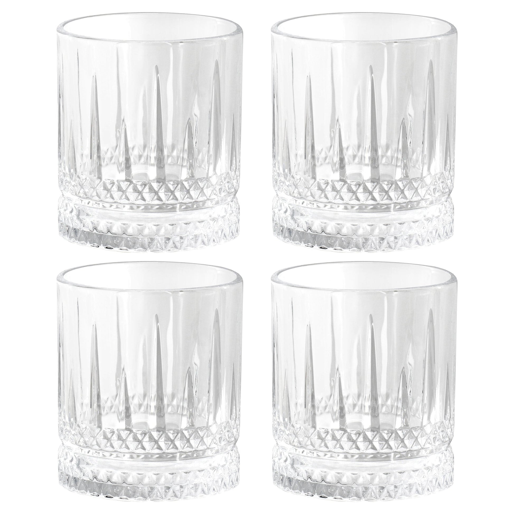 Gibson Home 4 Piece 13 Ounce Iceberg Embossed Double Old-Fashioned Glass Set W2B