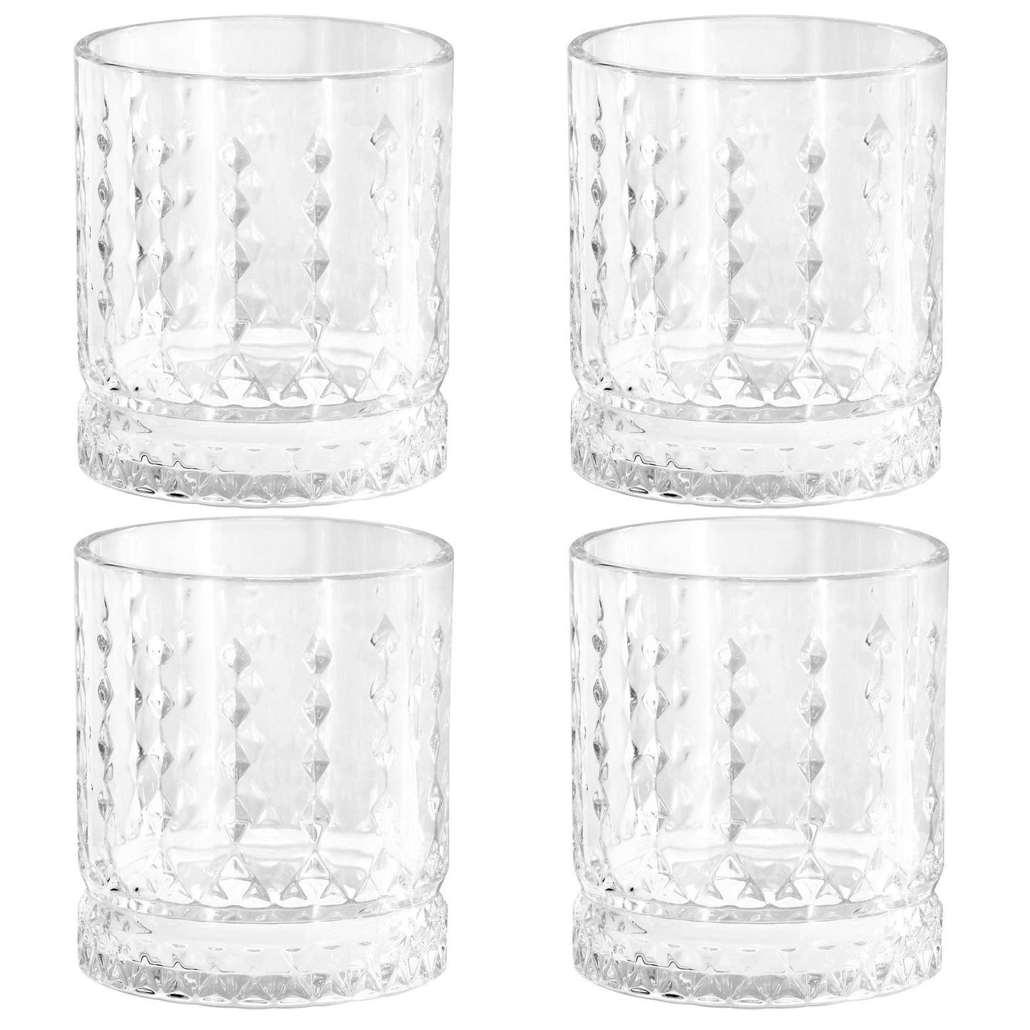 Gibson Home 4 Piece 13 Ounce Teardrop Embossed Double Old-Fashioned Glass Set W2B