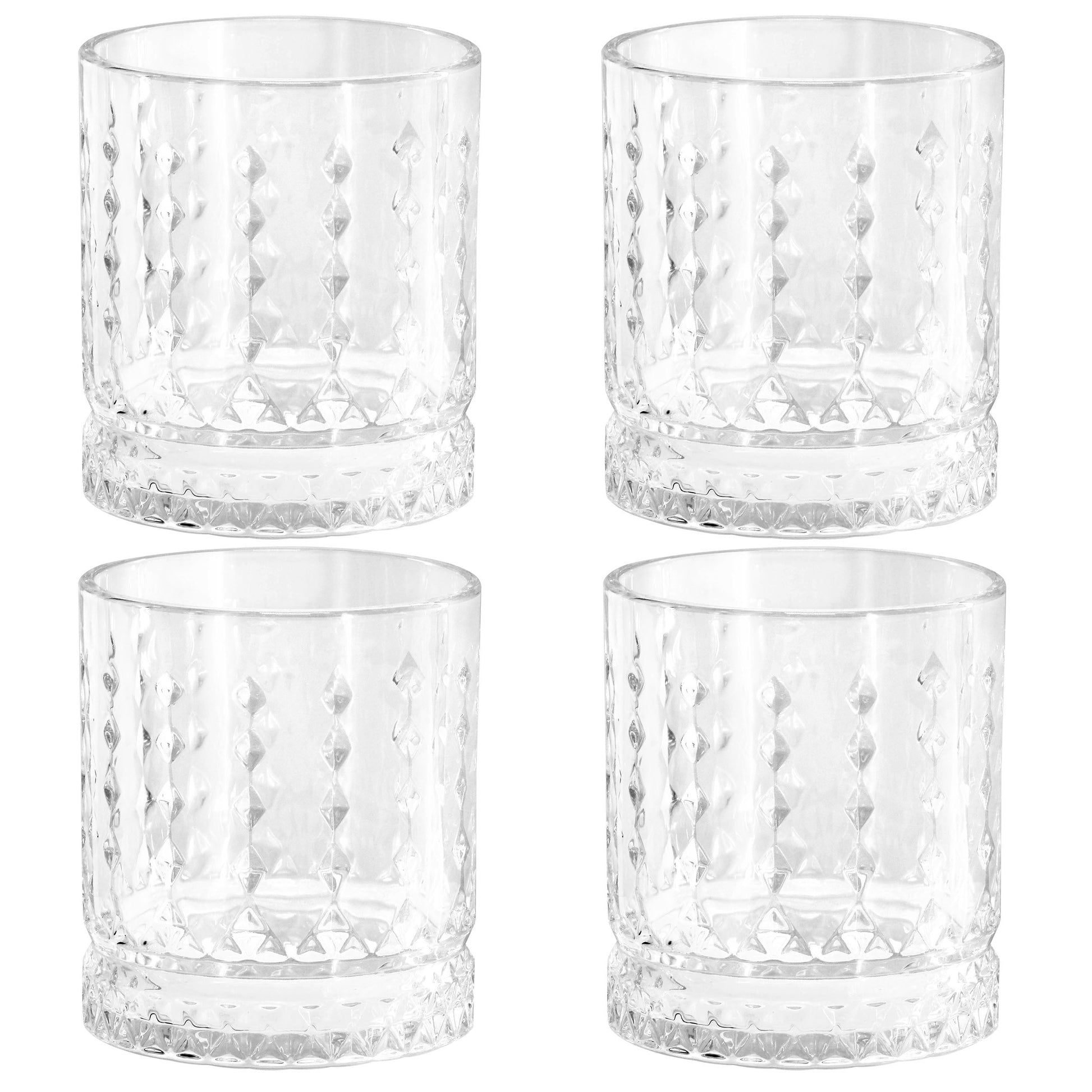 Gibson Home 4 Piece 13 Ounce Teardrop Embossed Double Old-Fashioned Glass Set W2B