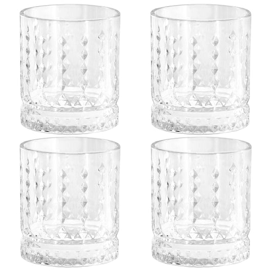 Gibson Home 4 Piece 13 Ounce Teardrop Embossed Double Old-Fashioned Glass Set W2B