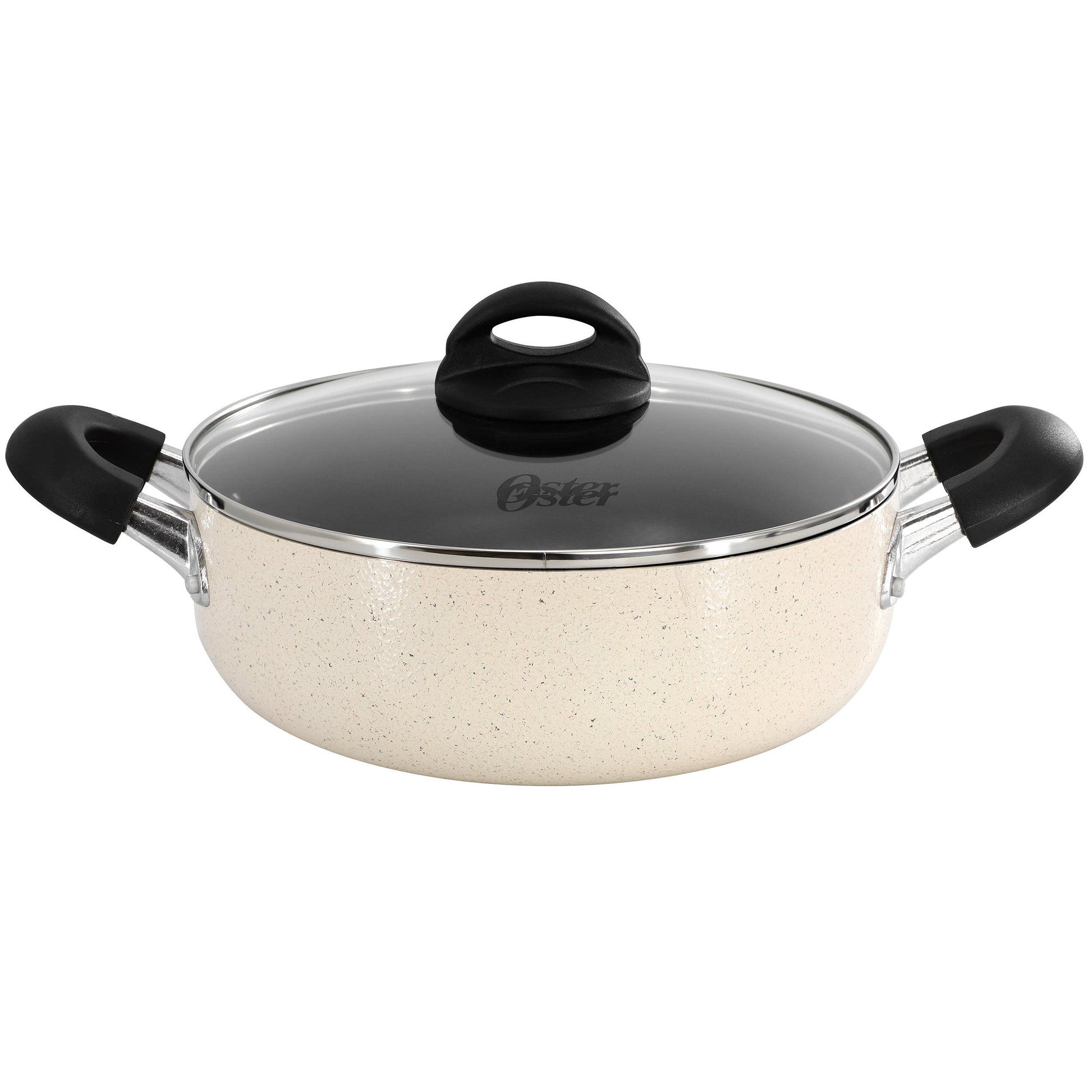 Oster Clairborne 3.6 Quart Nonstick Aluminum Caldero with Lid in Linen W2B