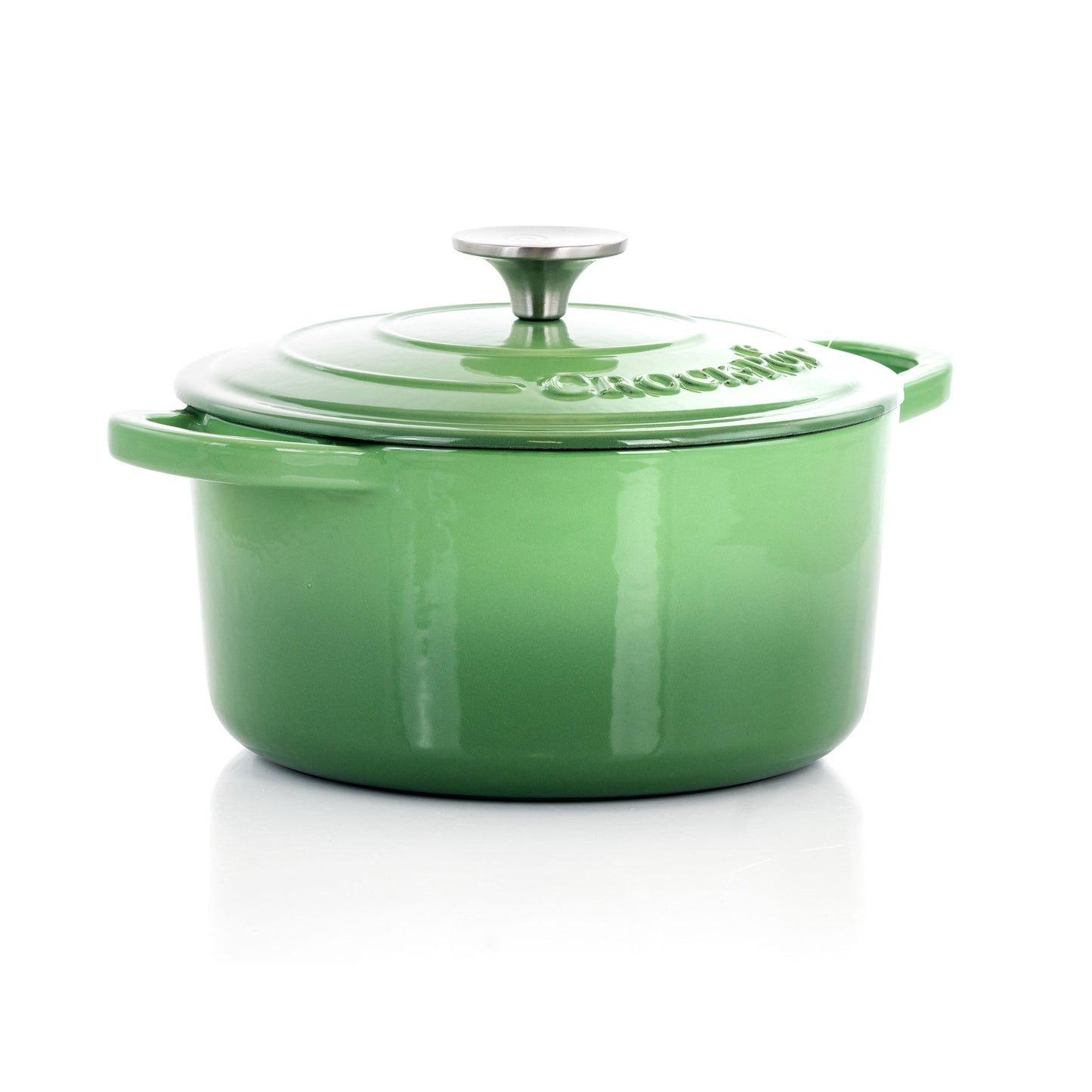 Crock-Pot Artisan 2 Piece 3 Quarts Enameled Cast Iron Dutch Oven in Pistachio Green W2B