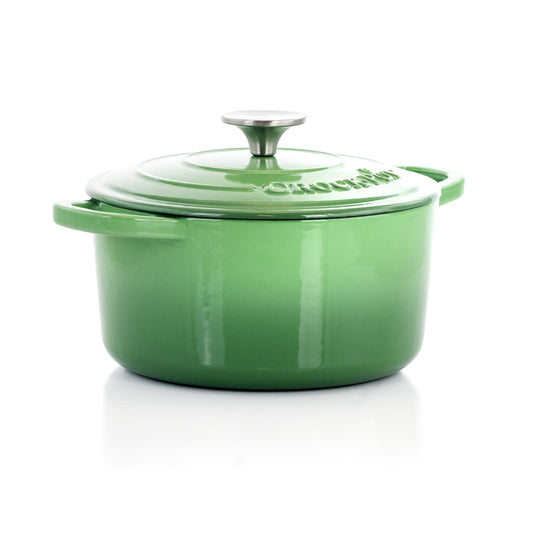Crock-Pot Artisan 2 Piece 3 Quarts Enameled Cast Iron Dutch Oven in Pistachio Green W2B