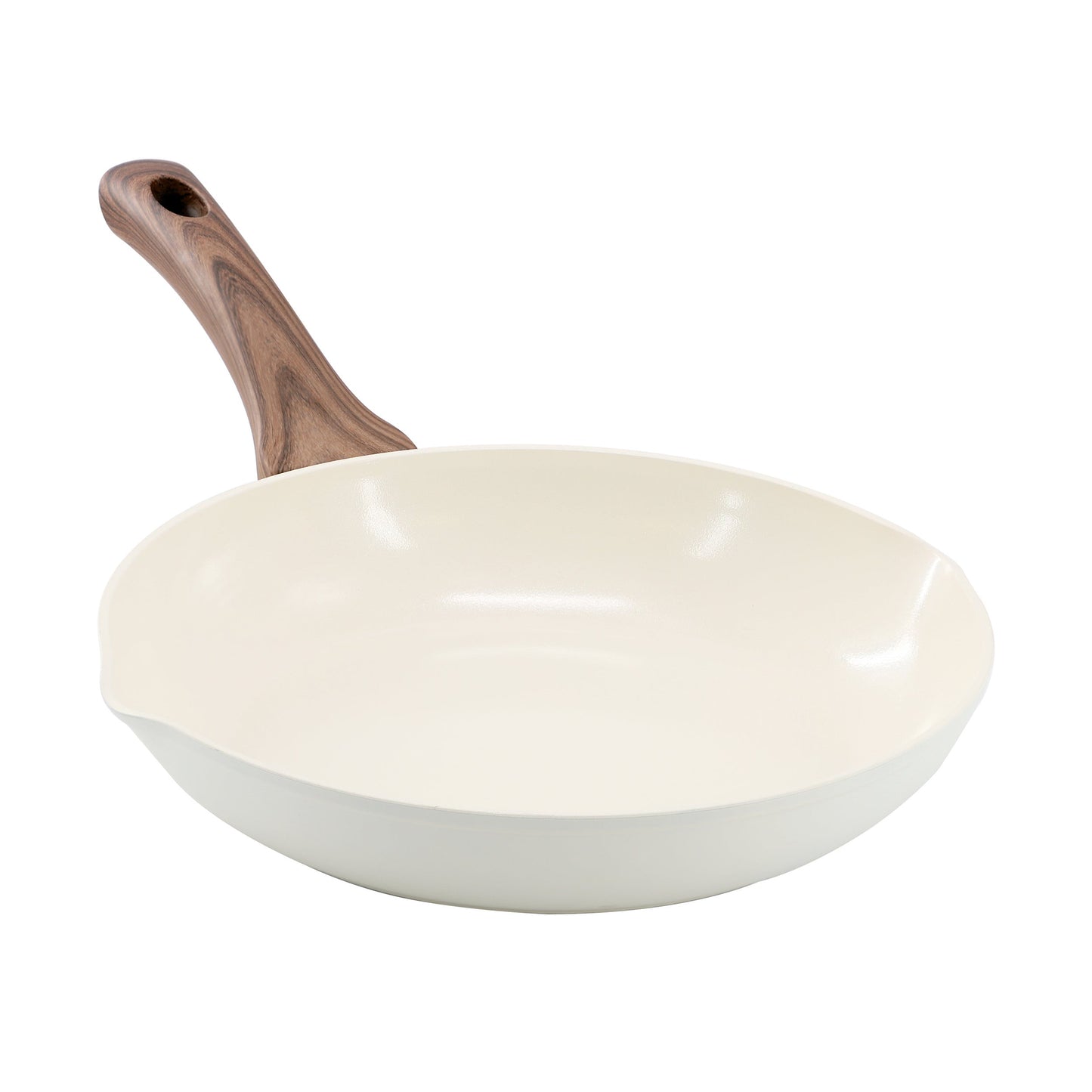 Oster Amberg Choice 8 Inch Ceramic Nonstick Forged Aluminum Frying Pan in Off-White W2B