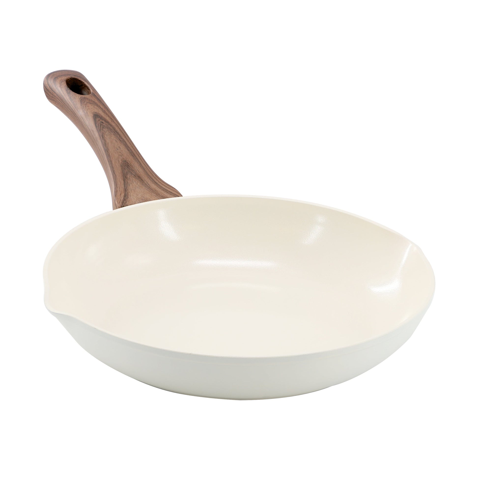 Oster Amberg Choice 8 Inch Ceramic Nonstick Forged Aluminum Frying Pan in Off-White W2B