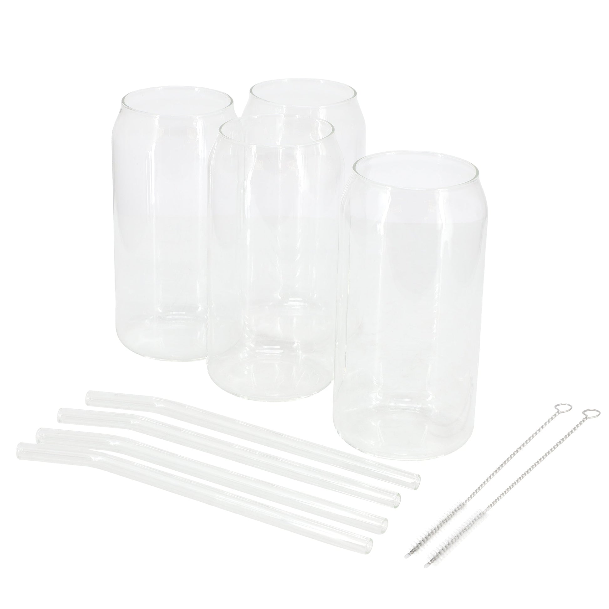 Gibson Home Zadie 10 Piece Glass Tumbler and Straw Set in Clear W2B