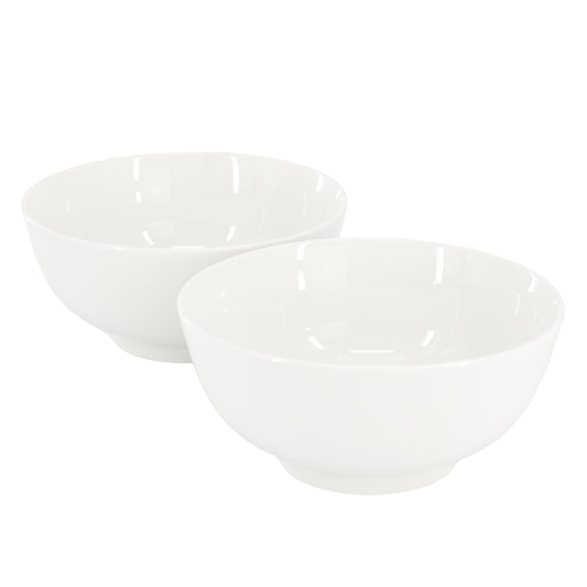 Gibson Home Great Essentials 2 Piece 6.9 Inch Fine Ceramic Noodle Bowl Set in White W2B