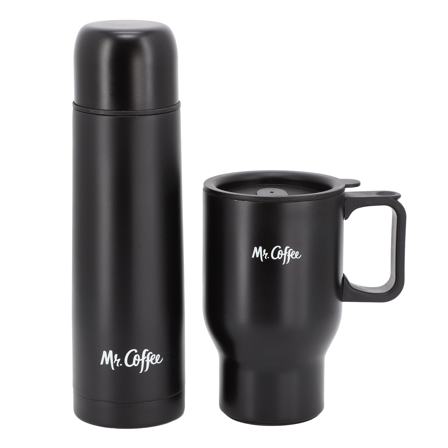 Mr. Coffee Javelin 2 Piece Thermal Bottle and Travel Mug Set in Black W2B
