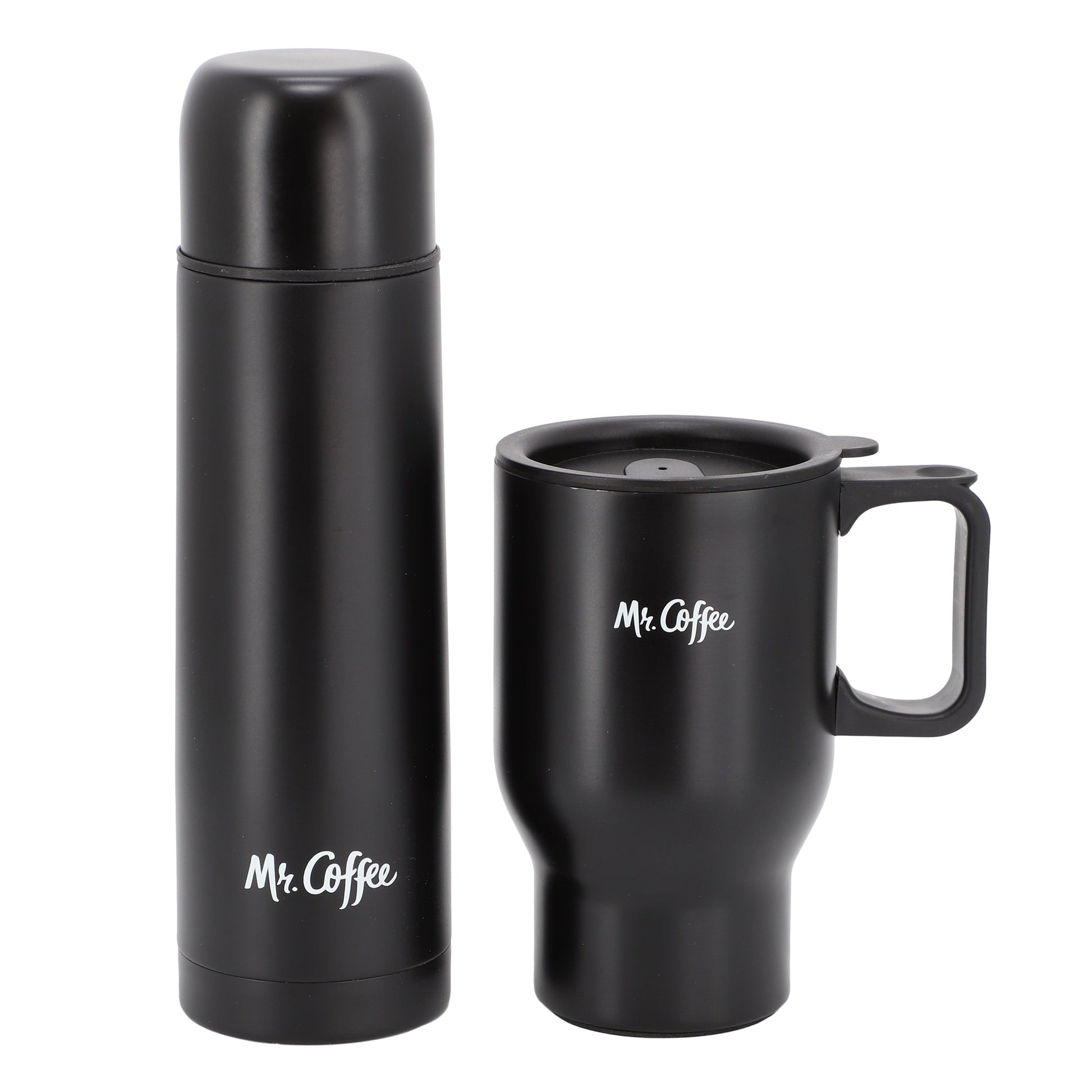 Mr. Coffee Javelin 2 Piece Thermal Bottle and Travel Mug Set in Black W2B