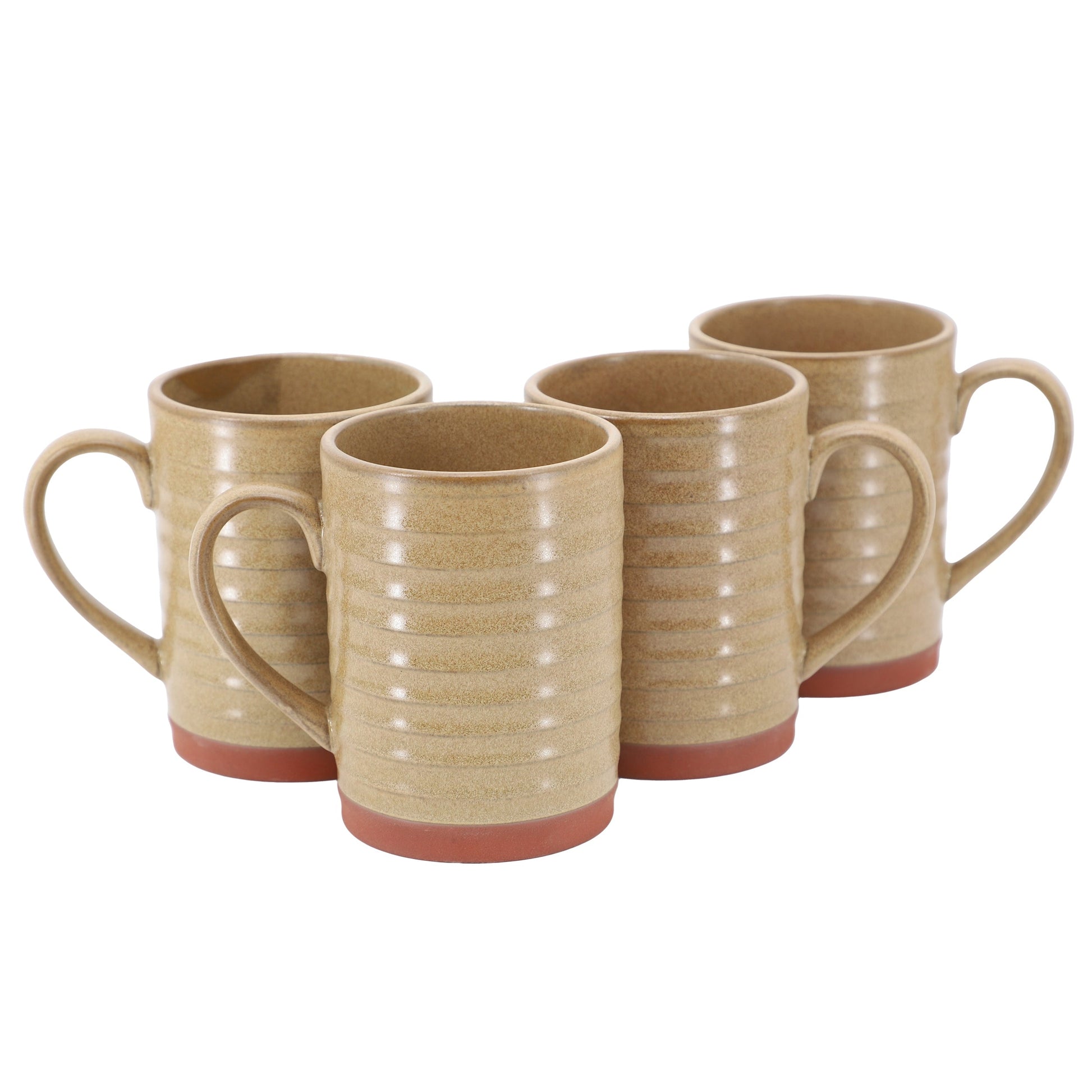 Gibson Home Terra Bella 4 Piece 18.5 Ounce Terracotta Mug Set in Sandstone Best YouTube Store