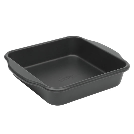 Oster Teston Platinum Collection 8 Inch Nonstick Carbon Steel Square Cake Pan in Matte Black W2B