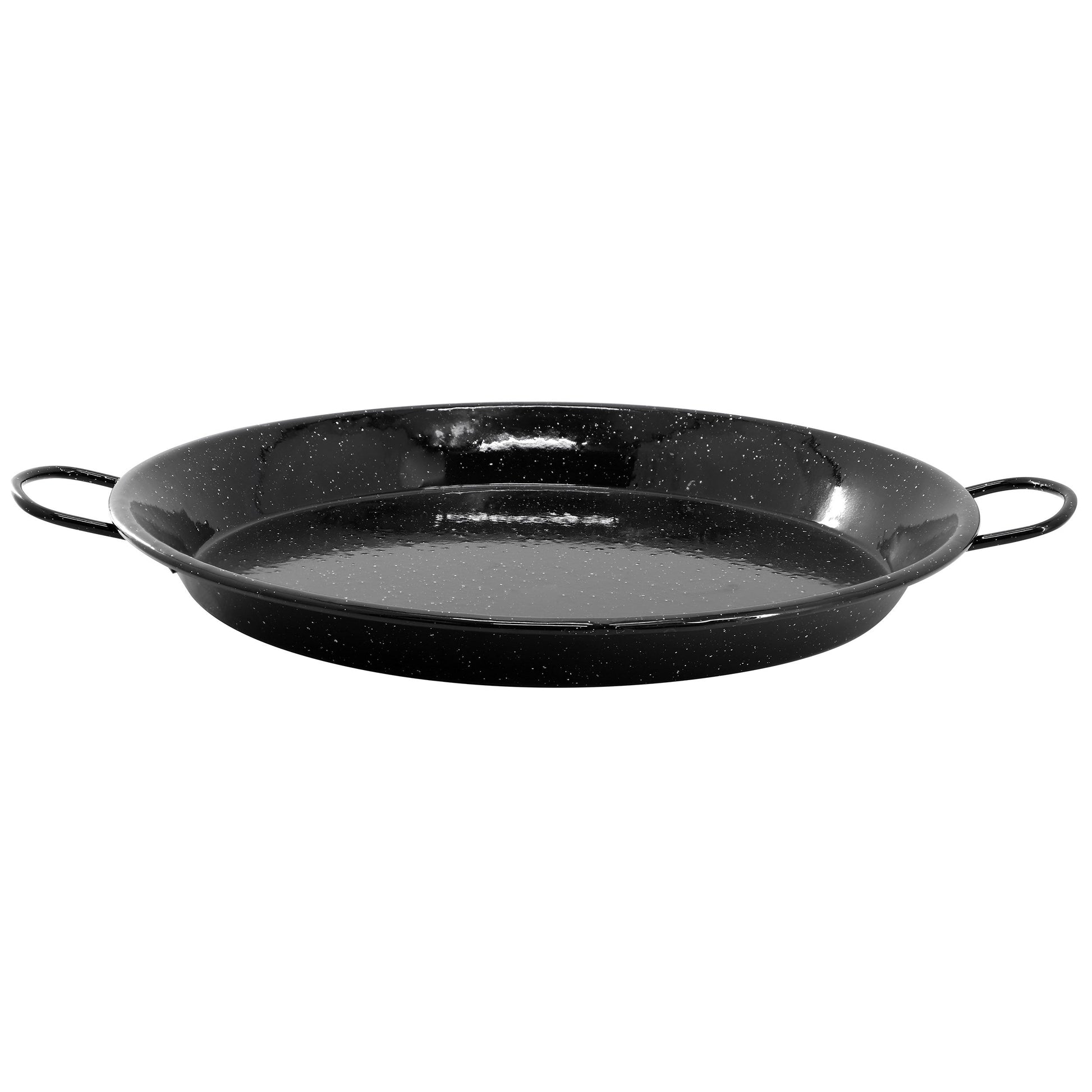 Oster Castillo 11 Inch Enameled Steel Paella Pan in Speckled Black W2B