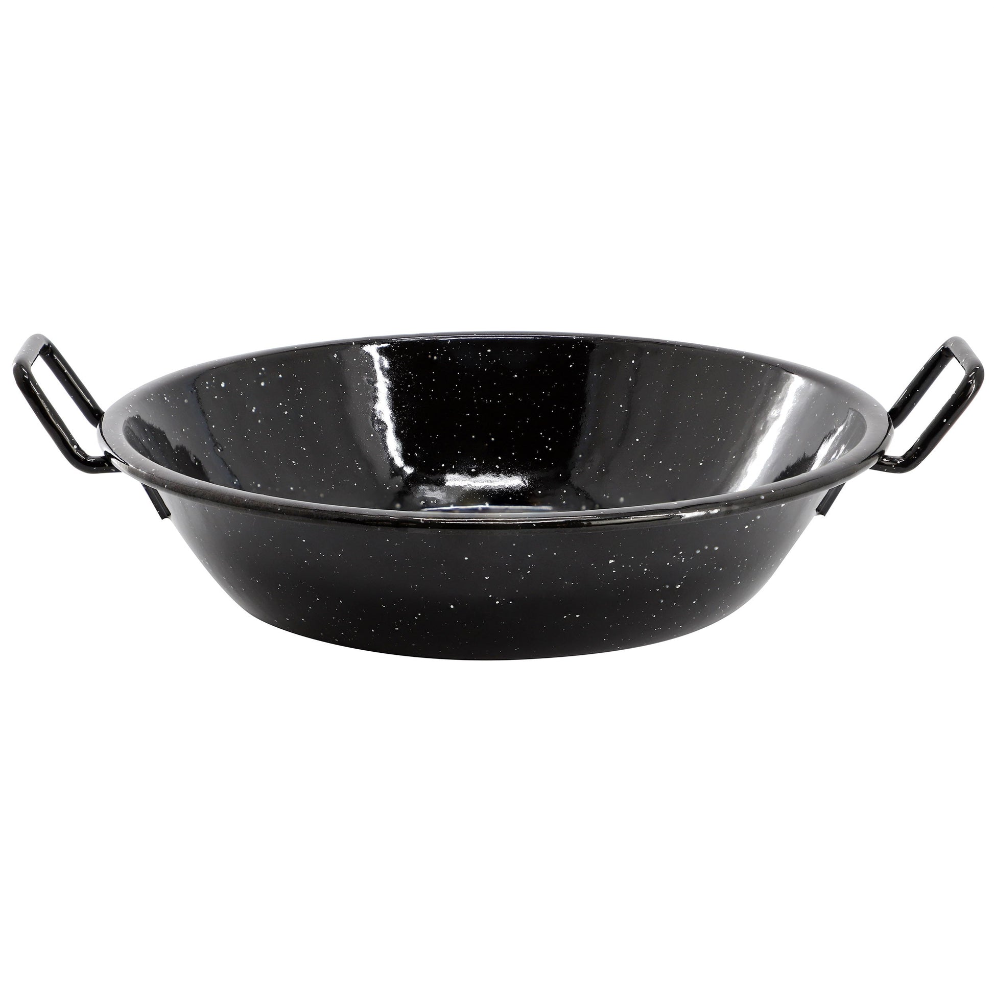 Oster Castillo 9.5 Inch Enameled Steel Paella Pan in Speckled Black W2B