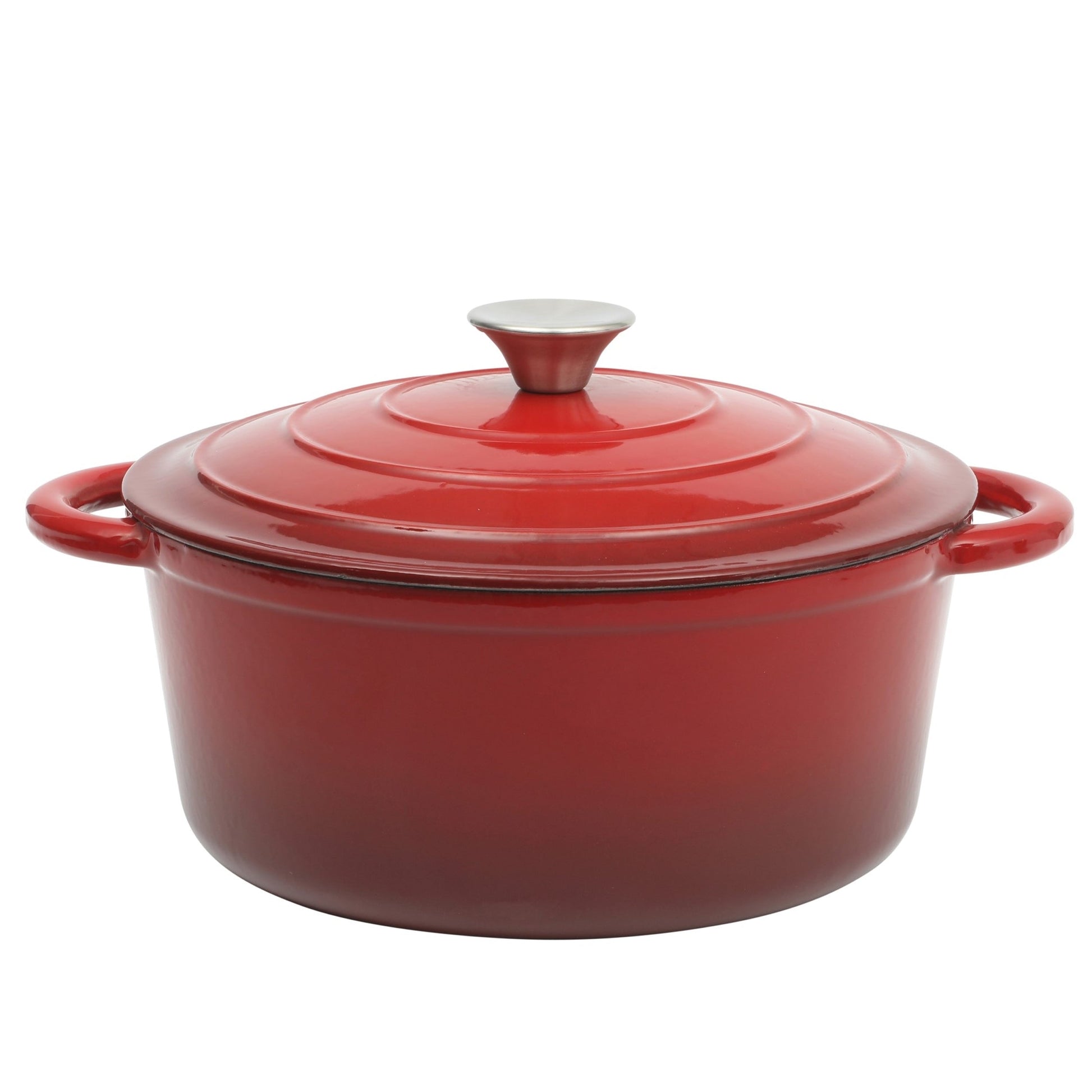 Gibson Home Addlestone 5 Quart Enameled Cast Iron Dutch Oven with Lid in Red W2B