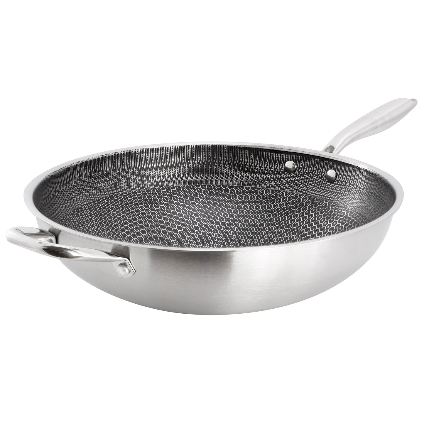 Gibson Home Stargaze 14in Embossed Interior Stainless Steel Wok W2B