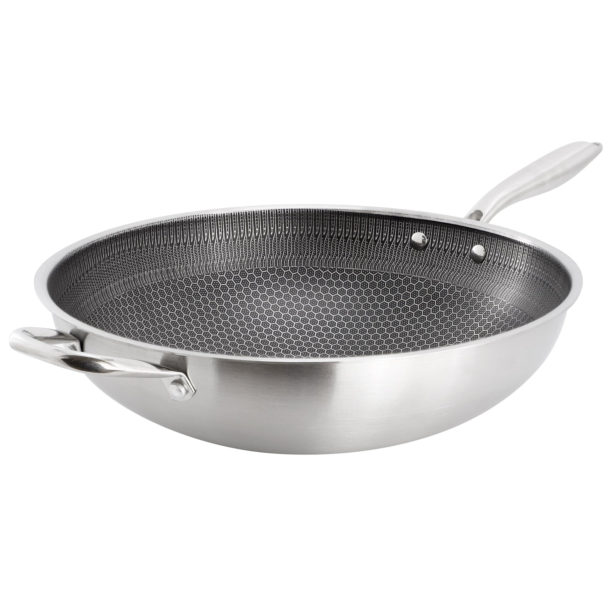 Gibson Home Stargaze 14in Embossed Interior Stainless Steel Wok W2B