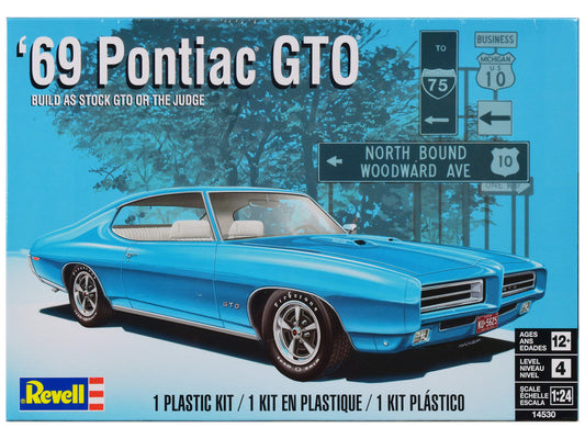 Level 4 Model Kit 1969 Pontiac GTO 2-in-1 Kit 1/24 Scale Model by Revell Revell