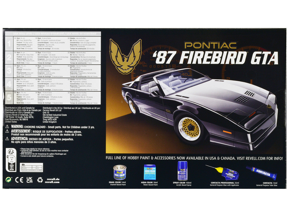 Level 5 Model Kit 1987 Pontiac Firebird GTA 1/16 Scale Model by Revell Revell