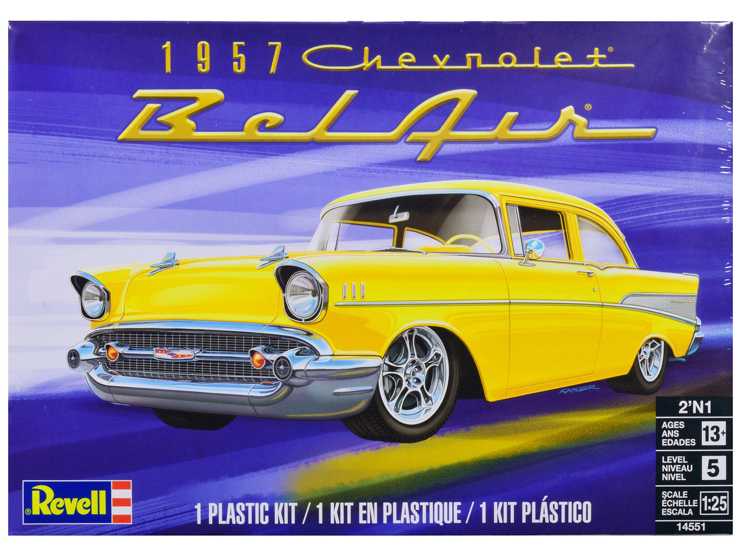 Level 5 Model Kit 1957 Chevrolet Bel Air 2-in-1 Kit 1/25 Scale Model by Revell