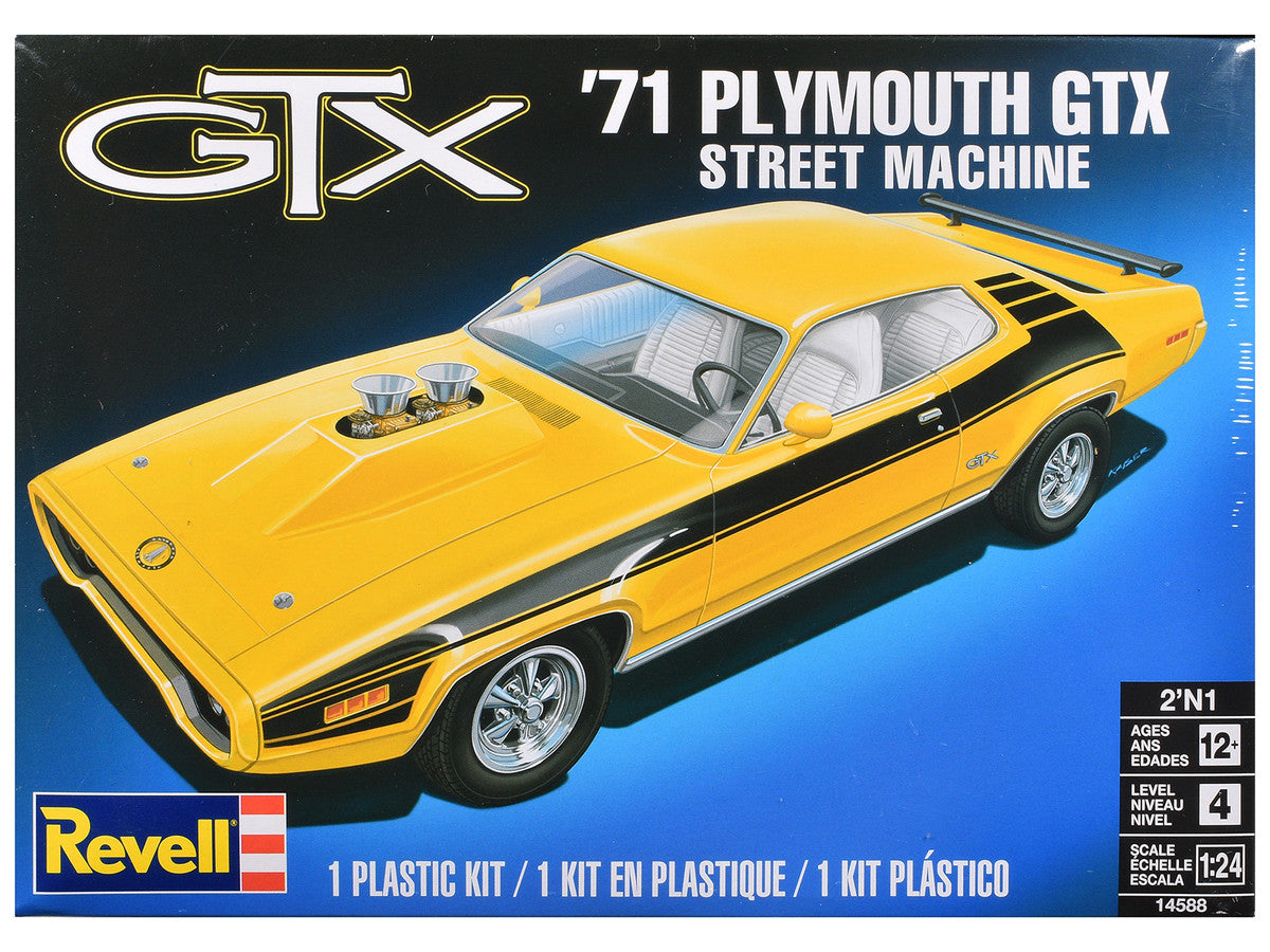 Level 4 Model Kit 1971 Plymouth GTX Street Machine 2-in-1 Kit 1/24 Scale Model by Revell Revell