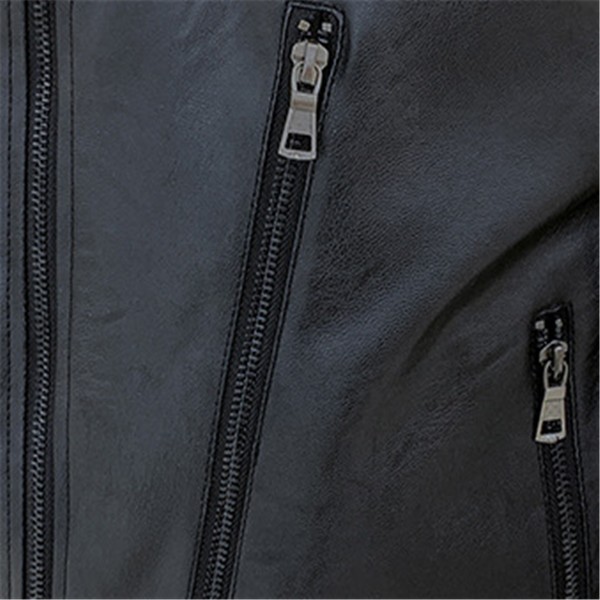 Mid-length leather jacket