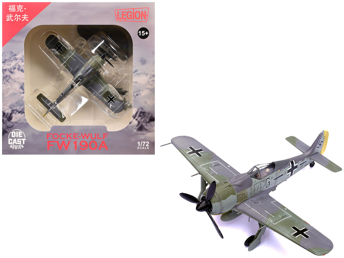 Focke-Wulf Fw 190A Aircraft "14-Victory Ace Hauptmann Wilhelm Gath Stab/JG 26 Schlageter France" (1942) German Luftwaffe 1/72 Diecast Model Airplane by Legion Legion