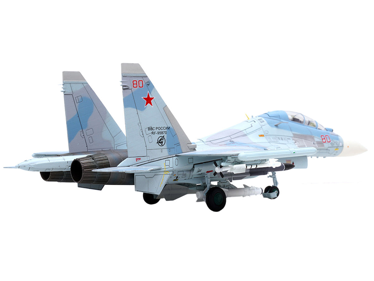 Sukhoi Su-30M2 Flanker-C Fighter Aircraft #80 "Russian Air Force" "Wing" Series 1/72 Diecast Model by Panzerkampf Panzerkampf
