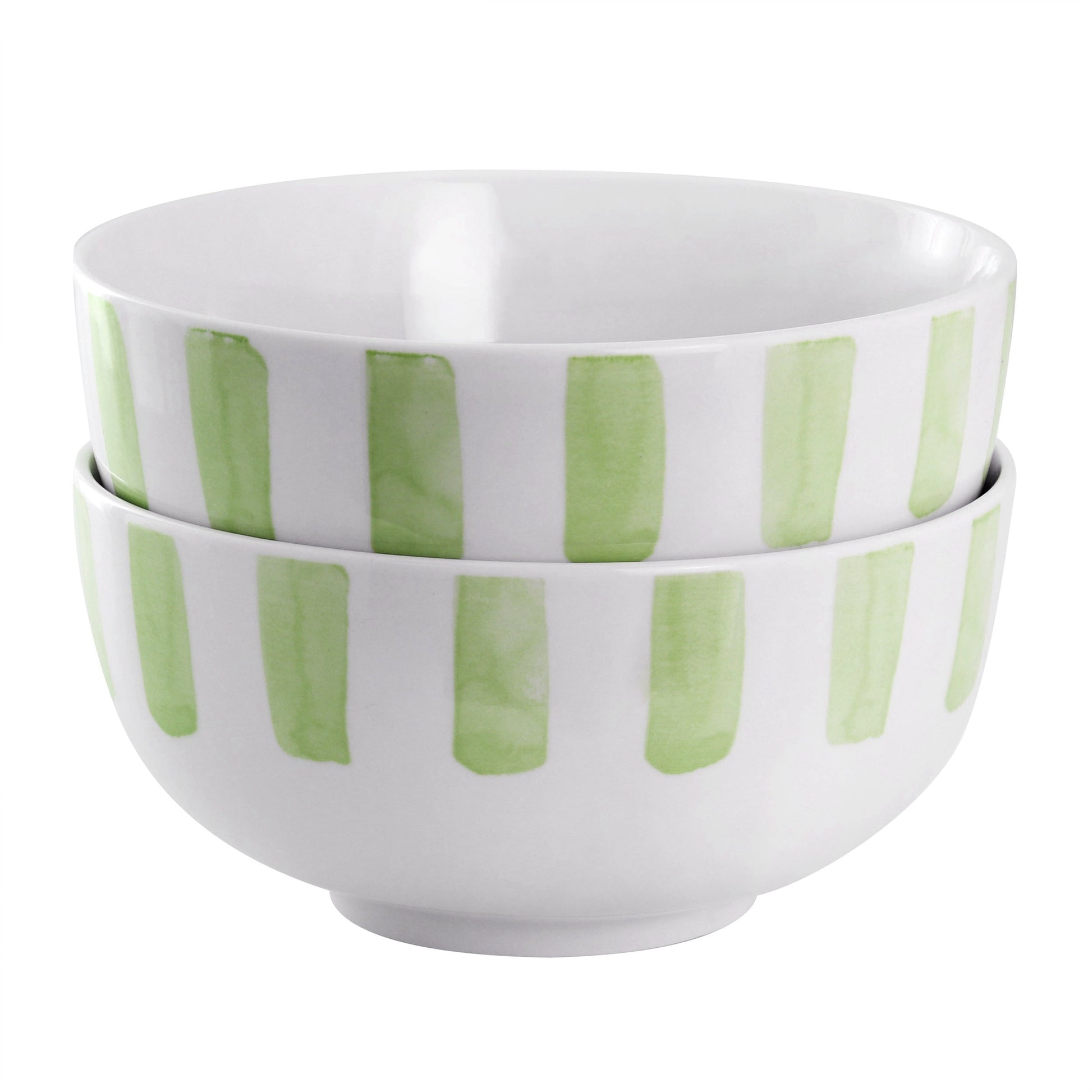 Gibson Home Pacific Waves 2 Piece Fine Ceramic Cereal Bowl Set in Green W2B