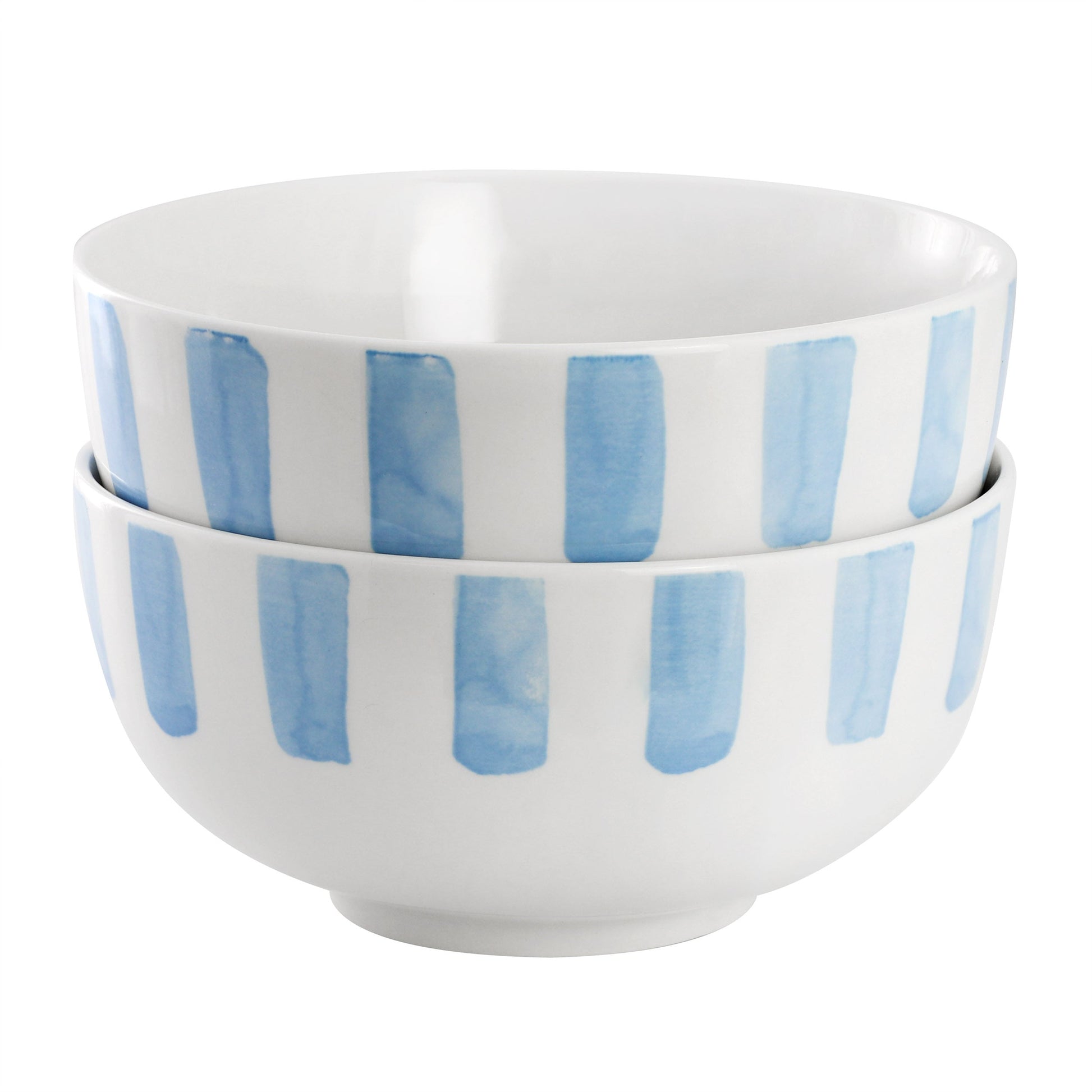 Gibson Home Pacific Waves 2 Piece Fine Ceramic Cereal Bowl Set in Blue W2B